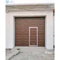 Porte de garage sectionnelle isolée en acier blanc avec piéton